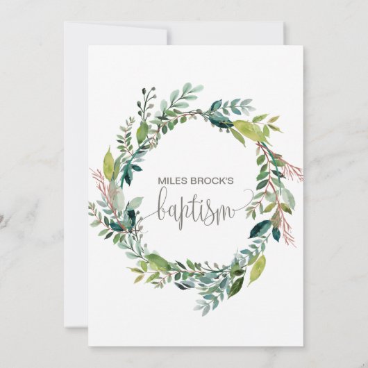 Foliage Baptisme Kaart (Achterkant)
