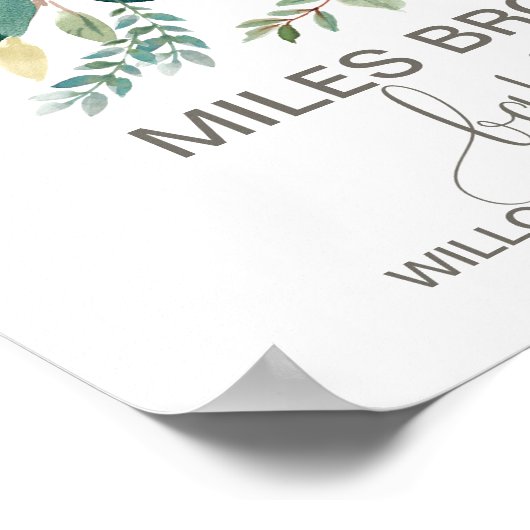 Foliage Baptisme Welkom Poster (Hoek)