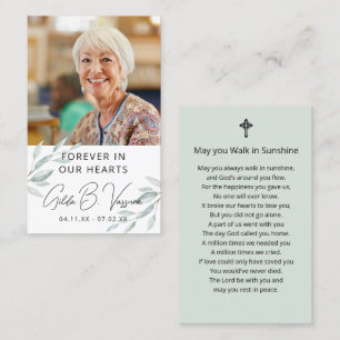 Foliage begrafenis gedenkteken Fotokaart Visitekaartje