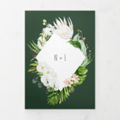 Foliage + bloemenbruiloft uitnodiging en details (Cover)