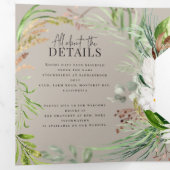 Foliage + bloemenbruiloft uitnodiging en details (Binnenzijde eerst)