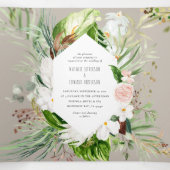 Foliage + bloemenbruiloft uitnodiging en details (Binnenkant midden)