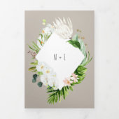 Foliage + bloemenbruiloft uitnodiging en details (Cover)