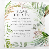 Foliage + bloemenbruiloft uitnodiging en details (Binnenzijde eerst)