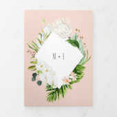 Foliage + bloemenbruiloft uitnodiging en details (Cover)