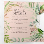 Foliage + bloemenbruiloft uitnodiging en details (Binnenzijde eerst)