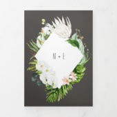 Foliage + bloemenbruiloft uitnodiging en details (Cover)