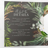 Foliage + bloemenbruiloft uitnodiging en details (Binnenzijde eerst)