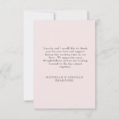 Foliage Blush Bruiloft Dank u Bedankkaart (Achterkant)