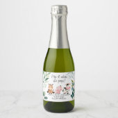 Foliage Boerderij Baby shower Pop IT Mousserende W Sparkling Wijnetiket (Voorkant)