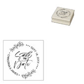 Foliage Borstel Schrift Save The Date Rubberstempel (Gestempeld)
