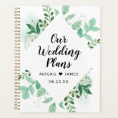 Foliage Botanical Mint Diamond Lijst Weddenschap Planner (Voorkant)