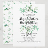 Foliage Botanical Waterverf Wreatbrouwding Kaart (Voorkant / Achterkant)