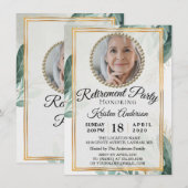 Foliage Botanische bladeren Foto Retirement Party Kaart (Voorkant / Achterkant)