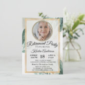 Foliage Botanische bladeren Foto Retirement Party Kaart (Staand voorkant)