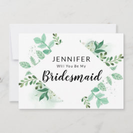 Foliage Botanische bridesmaïde Kaart