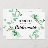 Foliage Botanische bridesmaïde Kaart (Voorkant / Achterkant)