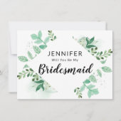 Foliage Botanische bridesmaïde Kaart (Voorkant)