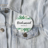Foliage Botanische bridesmaïde Monogrammen, vers Ronde Button 7,6 Cm (In situ)