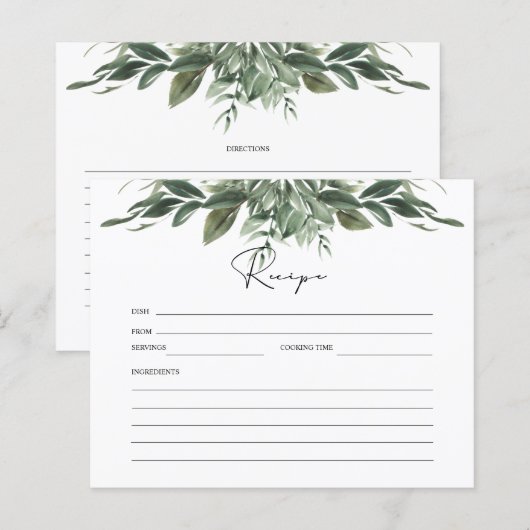 Foliage Botanische Vrijgezellenfeest Recipcard (Voorkant / Achterkant)