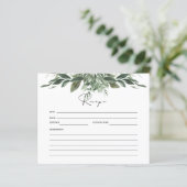 Foliage Botanische Vrijgezellenfeest Recipcard (Staand voorkant)