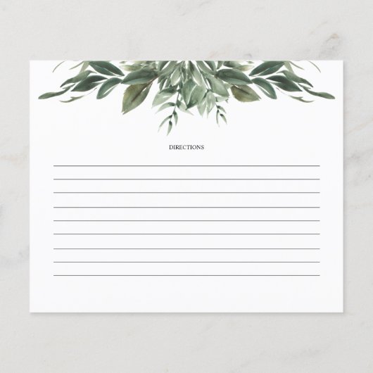 Foliage Botanische Vrijgezellenfeest Recipcard (Achterkant)