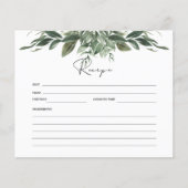 Foliage Botanische Vrijgezellenfeest Recipcard (Voorkant)