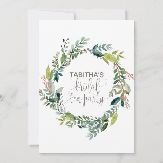 Foliage Bridal Tea Kaart (Achterkant)