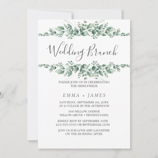 Foliage bruiloft brunch uitnodiging (Voorkant)