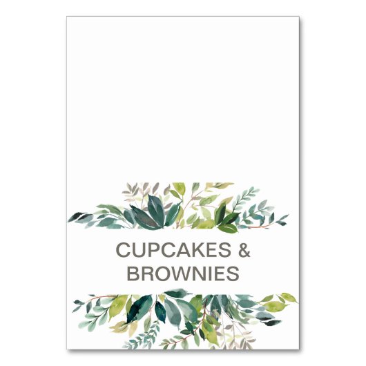 Foliage Buffet Food Labels Kaart (Voorkant)