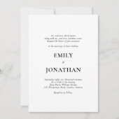 Foliage Classic Simple Wedding Invitation Kaart (Voorkant)