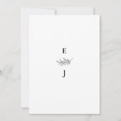 Foliage Classic Simple Wedding Invitation Kaart (Achterkant)