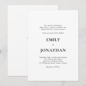 Foliage Classic Simple Wedding Invitation Kaart (Voorkant / Achterkant)