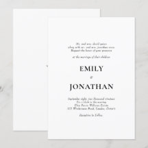 Foliage Classic Simple Wedding Invitation