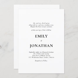 Foliage Classic Simple Wedding Invitation Kaart