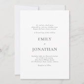 Foliage Classic Simple Wedding Invitation Kaart (Voorkant)