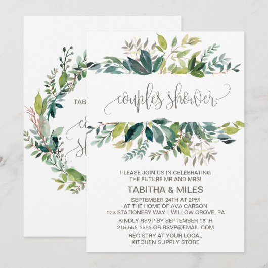 Foliage Couples Shower Kaart (Voorkant / Achterkant)