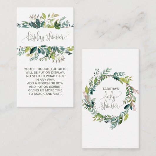 Foliage Display Shower Informatiekaartje (Voorkant / Achterkant)