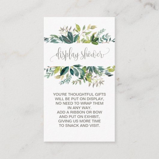 Foliage Display Shower Informatiekaartje (Voorkant)