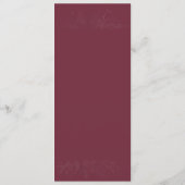 Foliage Duet Burgundy Grey Botanical Wedding Menu (Achterkant)