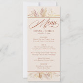 Foliage Duet Cream Botanische Bruiloft Menu Kaart (Voorkant)