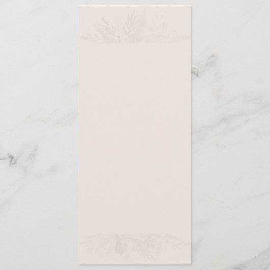 Foliage Duet Cream Terracotta Botanische bruiloft Menu (Achterkant)