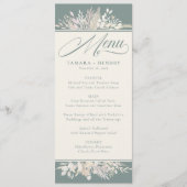 Foliage Duet Sage Green Botanical Wedding Menu (Voorkant)