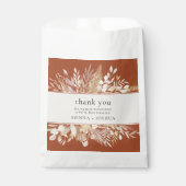 Foliage Duet Terracotta Cream Botanical Dank je Bedankzakje (Voorkant)