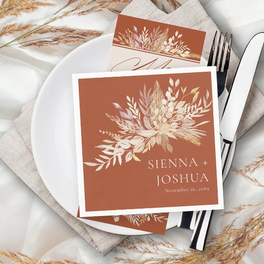 Foliage Duet Terracotta Cream Botanical Wedding Servet