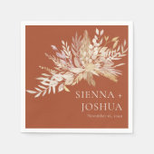 Foliage Duet Terracotta Cream Botanical Wedding Servet (Voorkant)