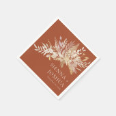 Foliage Duet Terracotta Cream Botanical Wedding Servet (Hoek)