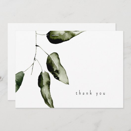 Foliage Eenvoudige begrafenis Bedankkaart (Voorkant / Achterkant)