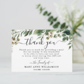 Foliage Elegant Funeral Food Hartelijk dank Bedankkaart (Staand voorkant)