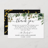 Foliage Elegant Funeral Food Hartelijk dank Bedankkaart (Voorkant / Achterkant)